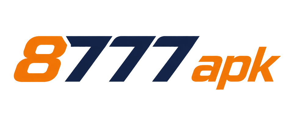 8777 apk logo on dark navigation header